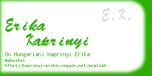 erika kaprinyi business card